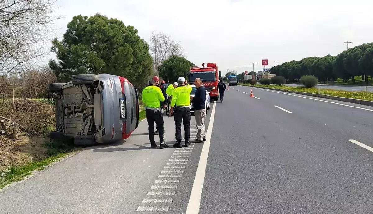 Kontrolden çıkan araç takla attı: 2 yaralı