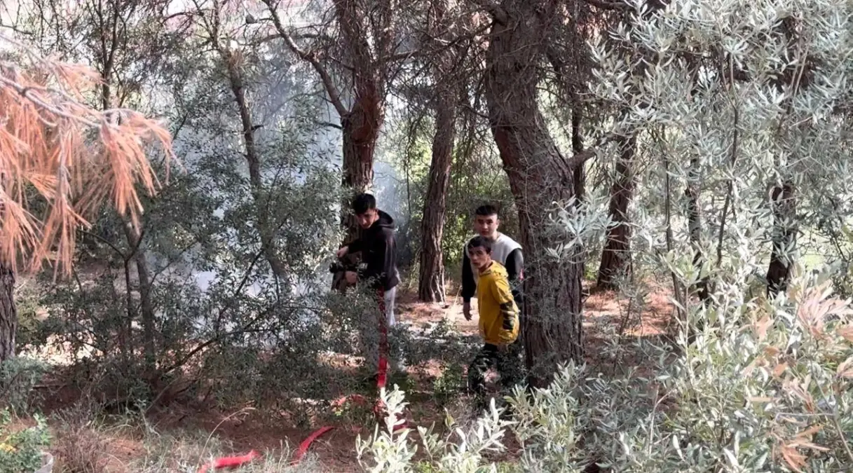 Kuşadası'nda okul öğrencilerinin yangınla imtihanı