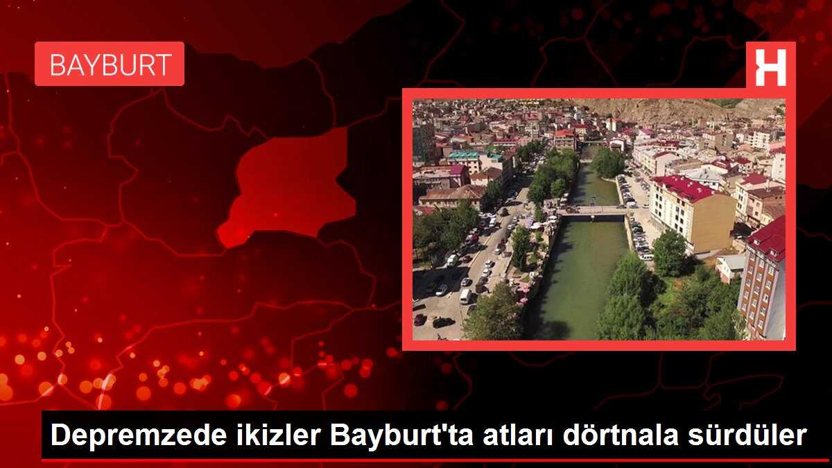 Depremzede ikizler Bayburt'ta atları dörtnala sürdüler