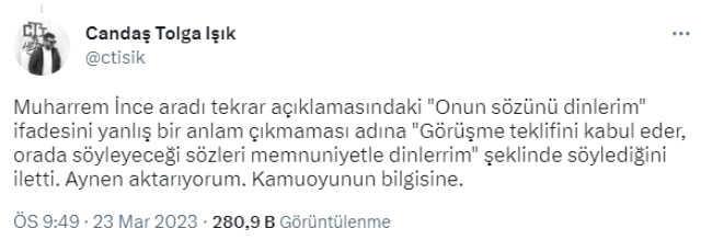 Kılıçdaroğlu'nun 'İlk turda bu işi bitirmemiz lazım' çağrısına İnce'den jet yanıt: Kemal Bey benim ağabeyimdir, onun sözünü dinlerim