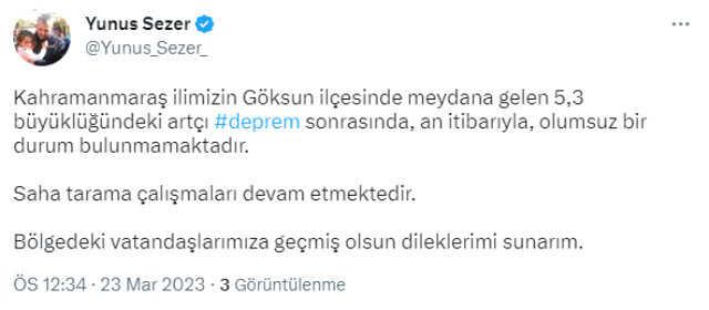 Son Dakika: Kahramanmaraş'ta 5.3 büyüklüğünde deprem Son Dakika: Kahramanmaraş'ta 5.3 büyüklüğünde deprem