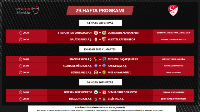 TFF programı paylaştı! İşte Süper Lig'de derbilerin oynanacağı tarihler