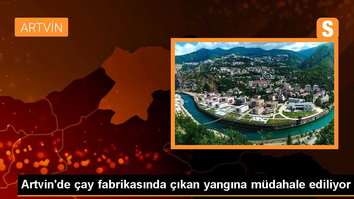 Artvin\'de çay fabrikasında çıkan yangına müdahale ediliyor