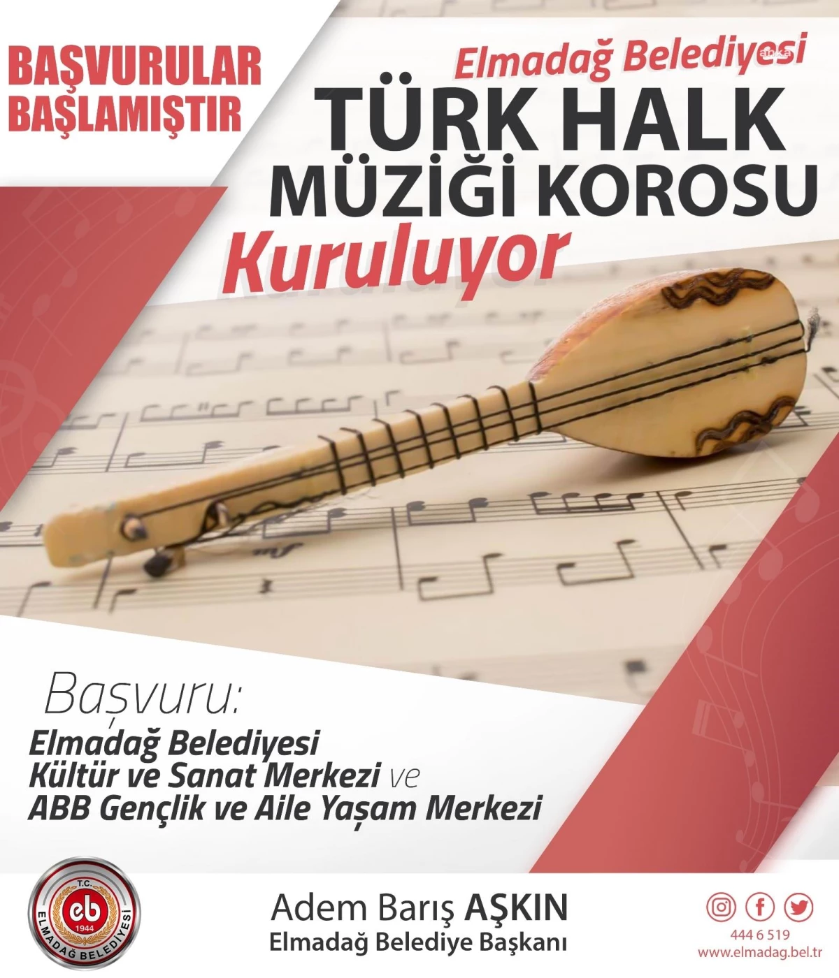 Elmadağ Belediyesi\'nin Türk Halk Müziği Kurslarına Kayıtlar Başladı