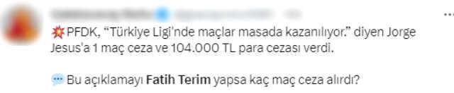Jorge Jesus'a verilen ceza sonrası Galatasaray taraftarı ayaklandı! Fatih Terim'i örnek gösteriyorlar