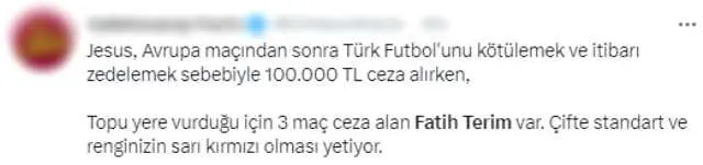 Jorge Jesus'a verilen ceza sonrası Galatasaray taraftarı ayaklandı! Fatih Terim'i örnek gösteriyorlar