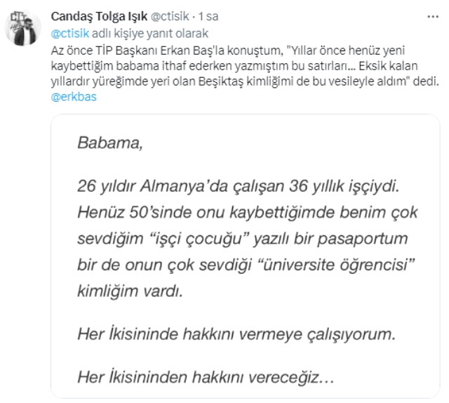 Kimliği ortaya çıktı! Türkiye İşçi Partisi lideri Erkan Baş, Beşiktaş'a üye oldu
