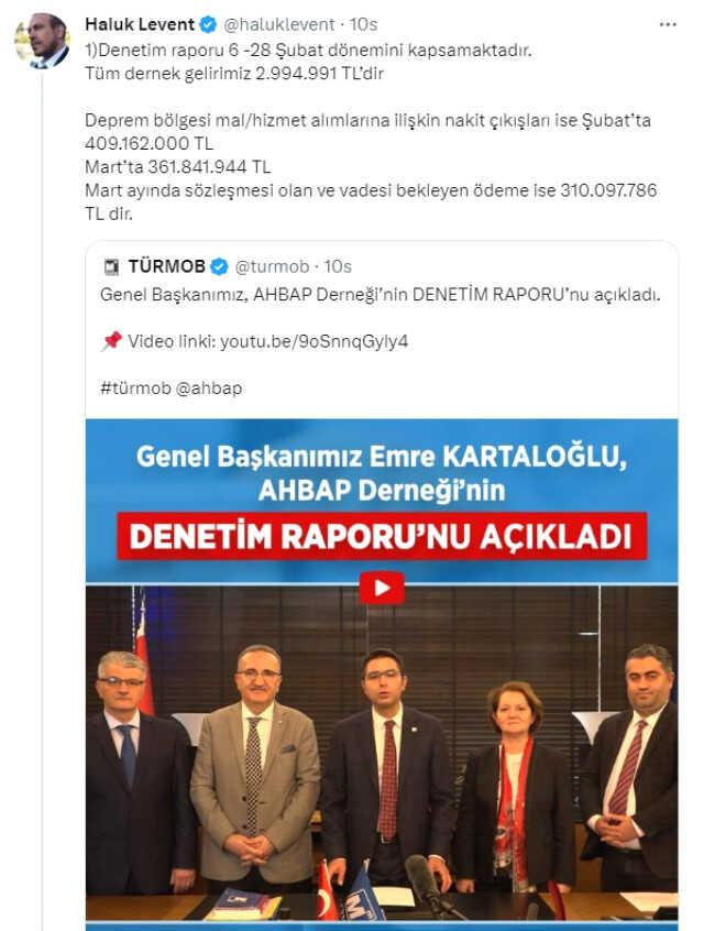 Ahbap Derneği'nin aylık gelirini açıklayan Haluk Levent, yapılacak harcamaları anlattı