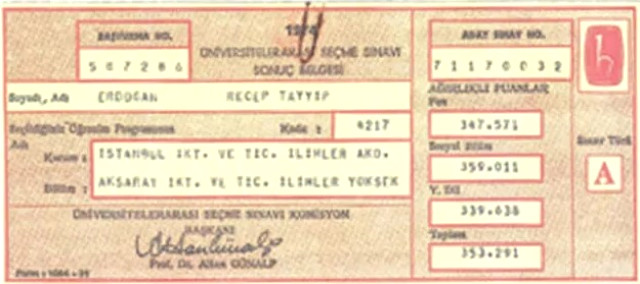 Cumhurbaşkanı Erdoğan'ın üniversiteden mezuniyet belgeleri yayınlandı