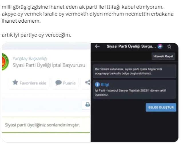 Yeniden Refah'ın Cumhur İttifakı'na katılmasının ardından istifalar başladı! e-Devlet üzerinden üyelik iptali yapıyorlar
