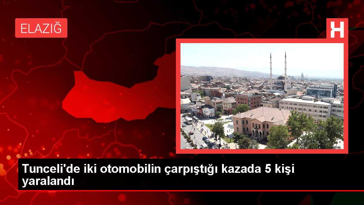 Tunceli'de iki otomobilin çarpıştığı kazada 5 kişi yaralandı