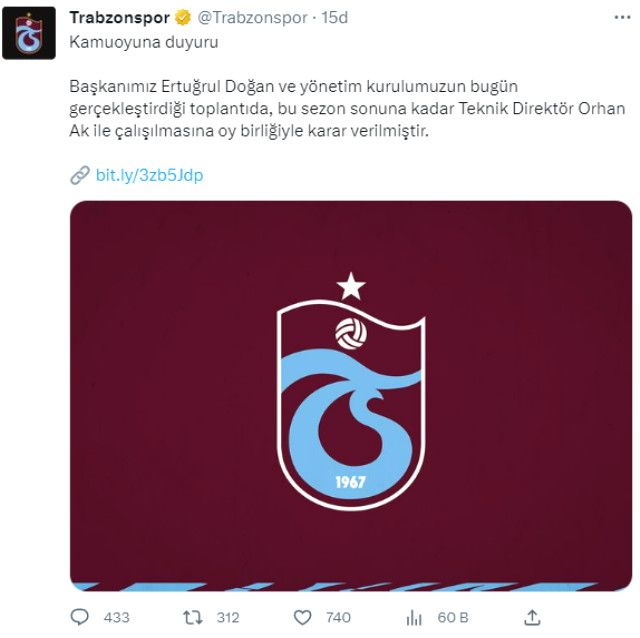Kulüp açıklama yaptı! Trabzonspor'un yeni teknik direktörü Orhan Ak oldu
