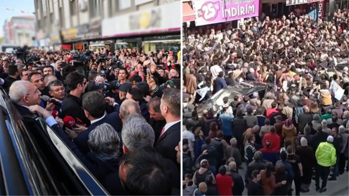 Kılıçdaroğlu\'na Konya\'da büyük ilgi! Kalabalık nedeniyle esnaf ziyaretini iptal edip aracından konuşmak zorunda kaldı