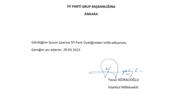 Kılıçdaroğlu'na oy vermeyeceğini duyuran İYİ Parti İstanbul Milletvekili Yavuz Ağıralioğlu, partisinden istifa etti