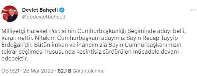 MHP, AK Parti ile ortak listeyle mi seçime gidecek? Bahçeli'den merak edilen soruya yanıt