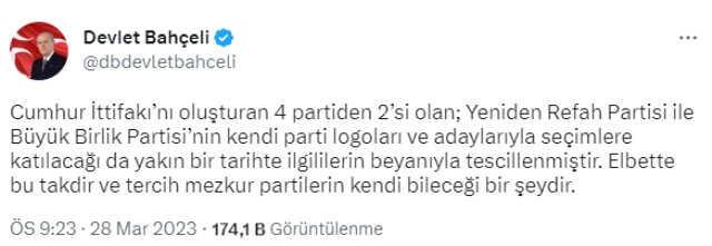 MHP, AK Parti ile ortak listeyle mi seçime gidecek? Bahçeli'den merak edilen soruya yanıt