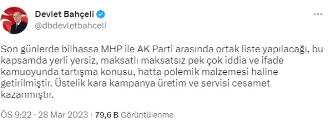 MHP, AK Parti ile ortak listeyle mi seçime gidecek? Bahçeli'den merak edilen soruya yanıt