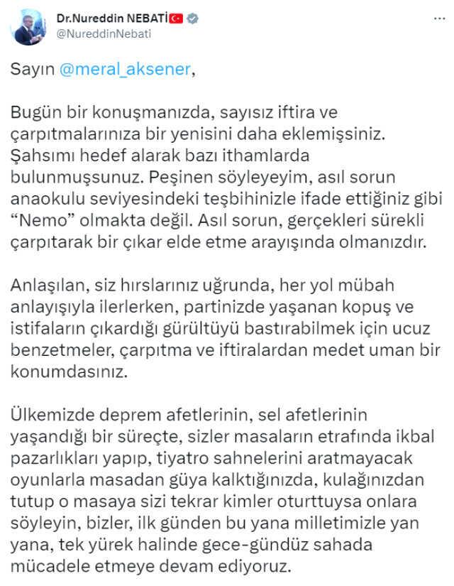 Bakan Nebati'den taklidini yapan Akşener'e yanıt gecikmedi! Açıklamasına iki fotoğraf da ekledi