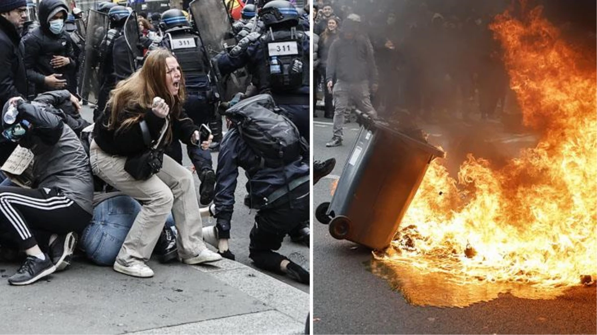 Fransa\'da emeklilik reformu karşıtı gösteriler yeniden alevlendi! Polisten biber gazı ve coplu müdahale