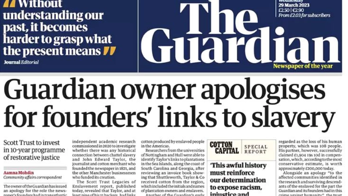 Guardian gazetesi, kurucularının kölecilikten çıkar sağlamasından dolayı özür diledi