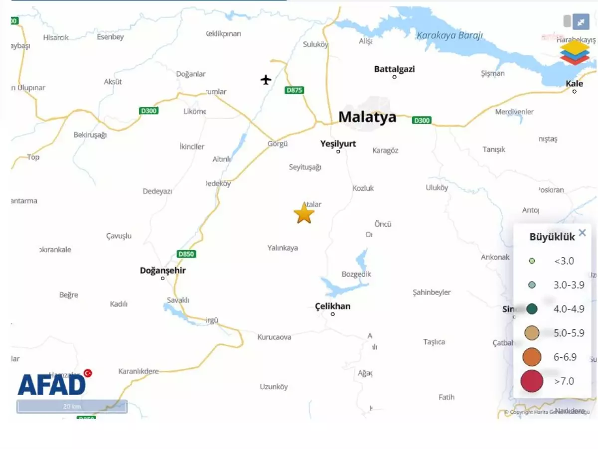 Malatya Yeşilyurt\'ta 4 Büyüklüğünde Deprem Oldu