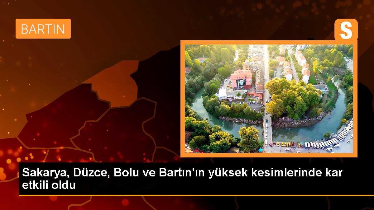 Sakarya, Düzce, Bolu ve Bartın\'ın yüksek kesimlerinde kar etkili oldu