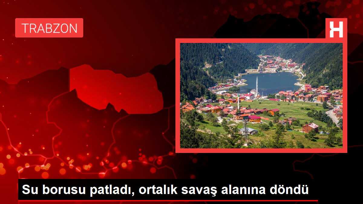 Su borusu patladı, ortalık savaş alanına döndü