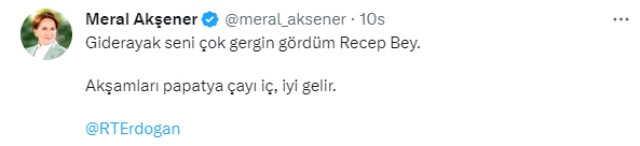 Akşener'in Cumhurbaşkanı Erdoğan'a yönelik 'Papatya çayı iç' sözlerine, AK Parti'den zehir zemberek açıklama
