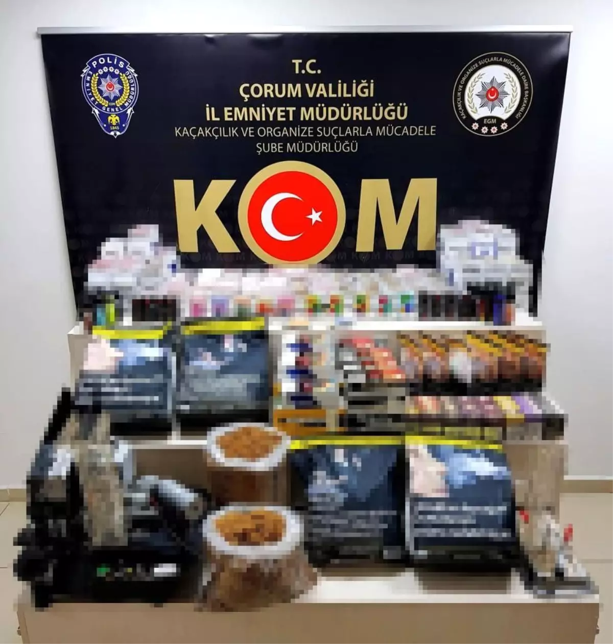 Çorum polisinden kaçak alkol ve sigara operasyonu