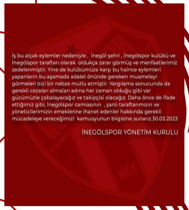 Türk futbolunun 70 yıllık kulübünde deprem! İnegölspor, iki futbolcunun şikeden tutuklandığını açıkladı