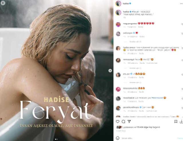 Hadise çok cesur! Yeni şarkısının kapağı için küvette yarı çıplak poz verdi