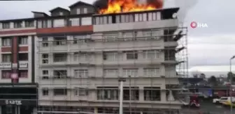 Of'ta korkutan çatı yangını