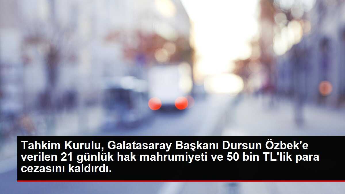 TFF Tahkim Kurulu, Dursun Özbek'in 21 günlük hak mahrumiyeti cezasını kaldırdı