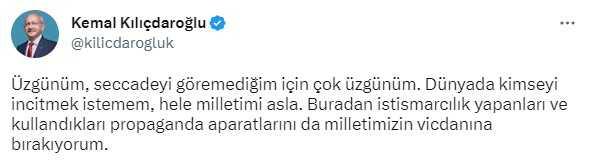 Ayakkabı ile seccadeye bastığı pozla tepki çeken Kılıçdaroğlu'ndan ilk açıklama: Çok üzgünüm