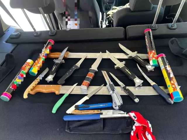 Maça mı gidiyorlar savaşa mı belli değil! Kayserispor taraftarının otobüsünde kesici aletler yakalandı