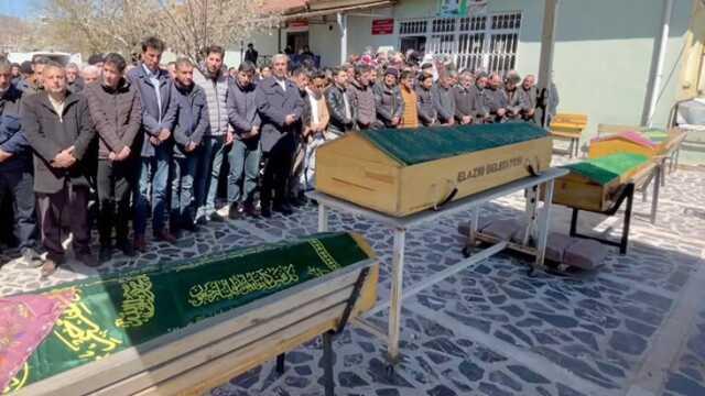 Öğretmen oğulları tarafından öldürülen 6 kişilik aile son yolculuklarına uğurlandı