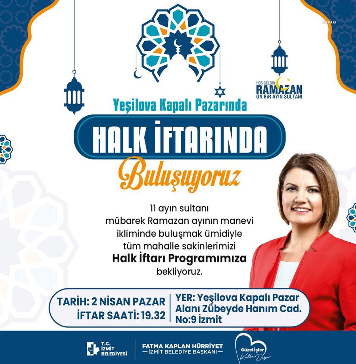 İzmit Belediyesi\'nden Yeşilova Mahallesi\'nde İftar Programı
