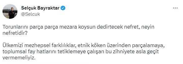 'Torunlarını parça parça mezara koysun' sözleri Selçuk Bayraktar'ı çileden çıkarttı