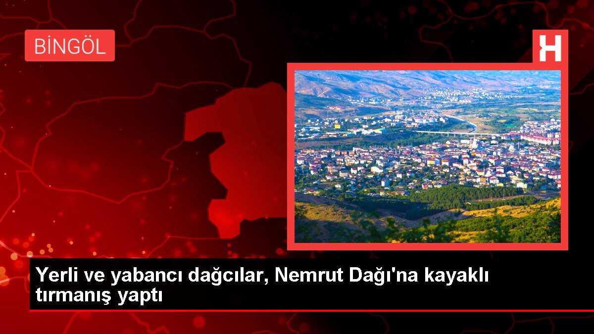 Yerli ve yabancı dağcılar, Nemrut Dağı'na kayaklı tırmanış yaptı