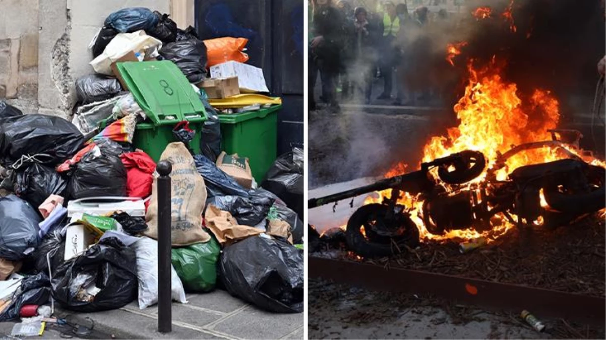 Gösterilerin dur durak bilmediği Paris\'te yeni gelişme! Çöp toplayıcıları 13 Nisan\'da süresiz greve gidiyor