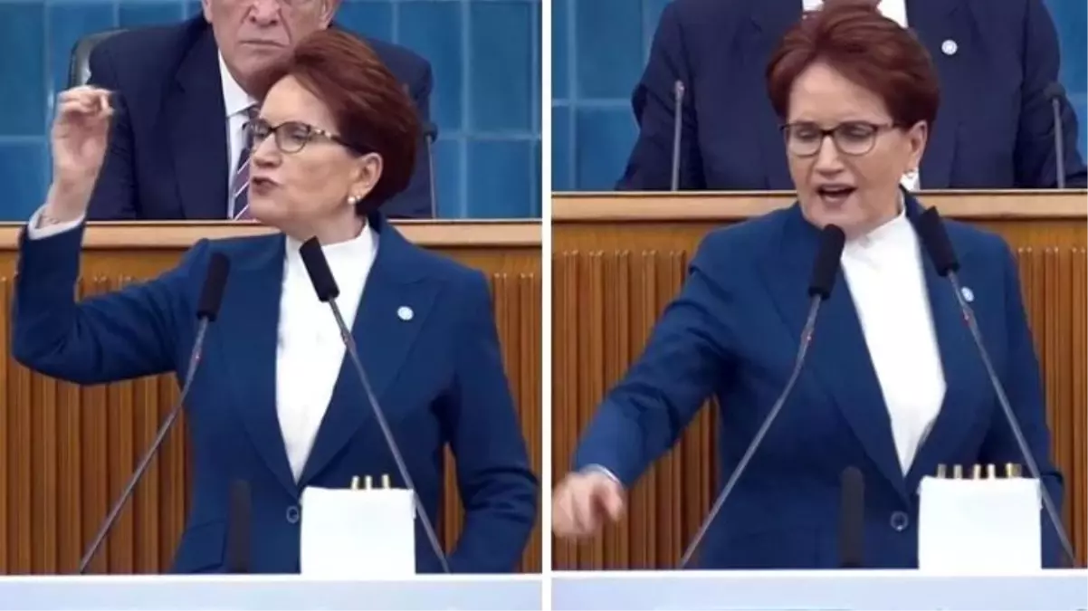 Kürsüye mermilerle çıkan Meral Akşener, konuşması esnasında hepsini etrafa saçtı