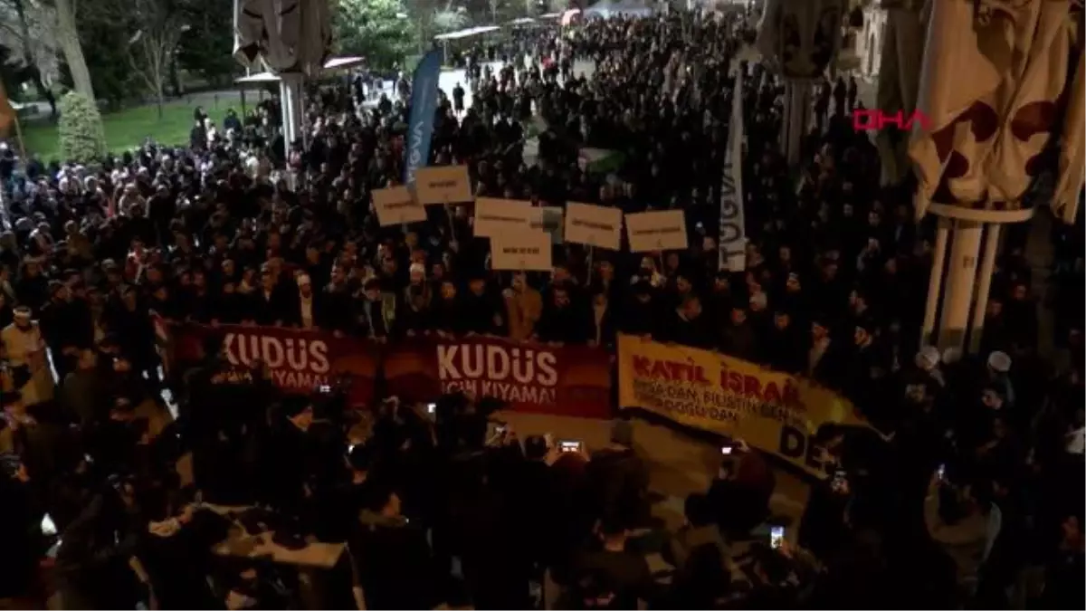 İSTANBUL-FATİH\'TE MESCİD-İ AKSA\'YA YAPILAN BASKIN PROTESTO EDİLDİ