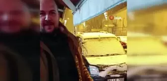 Baharı bekleyen Posof'a kar yağdı