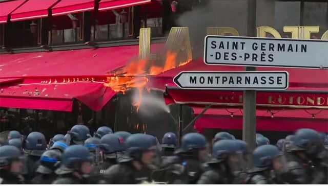 Fransa'da tansiyon hala yüksek! Göstericiler, Macron'un favori restoranını yakmaya kalktı