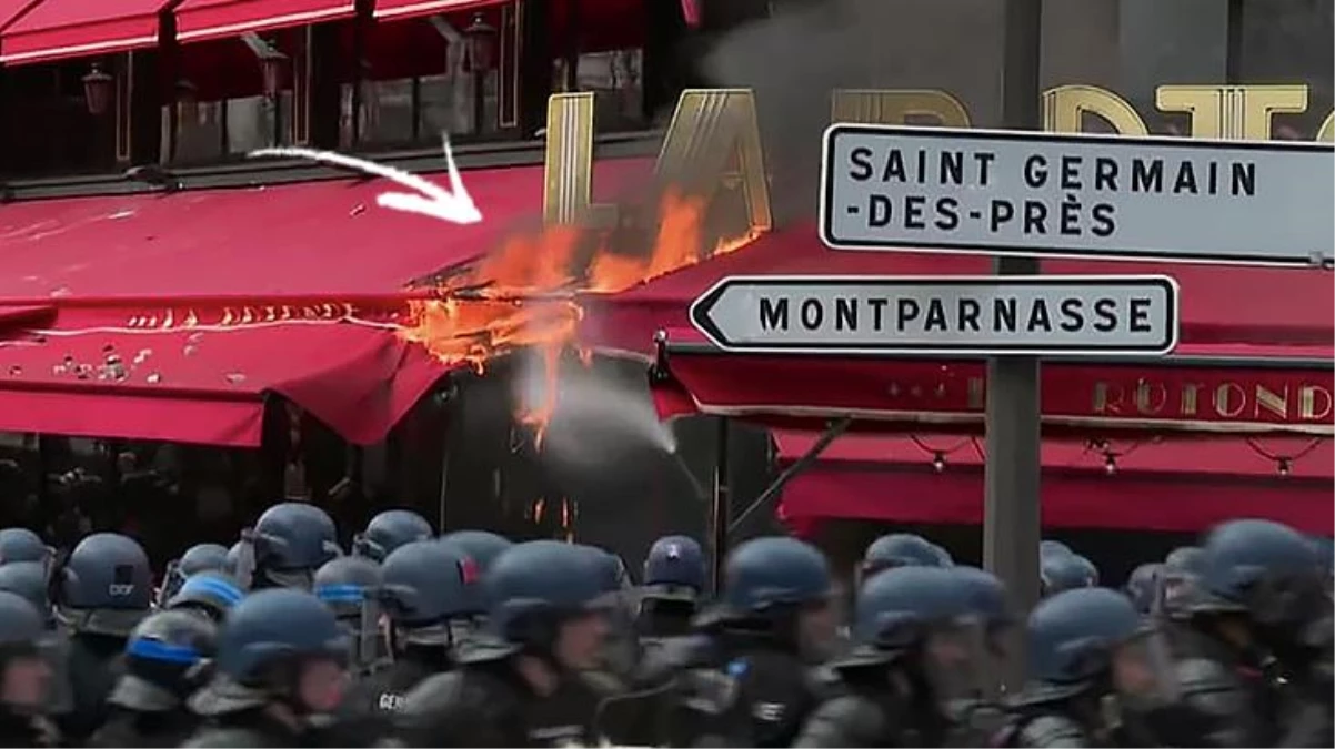 Fransa\'da gerilim hala tavada! Eylemciler, Macron\'un favori lokantasını yaktı