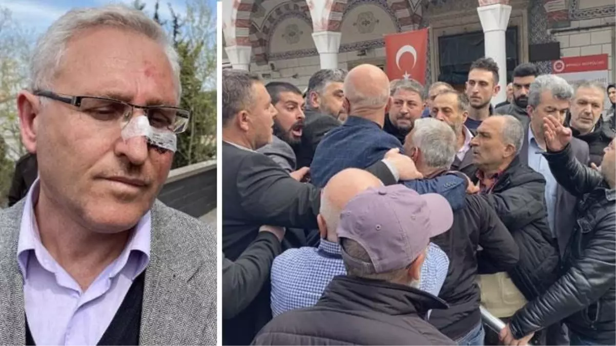Namaz bitimi müezzine tekmeli yumruklu saldırı! O anlar kameralara yansıdı