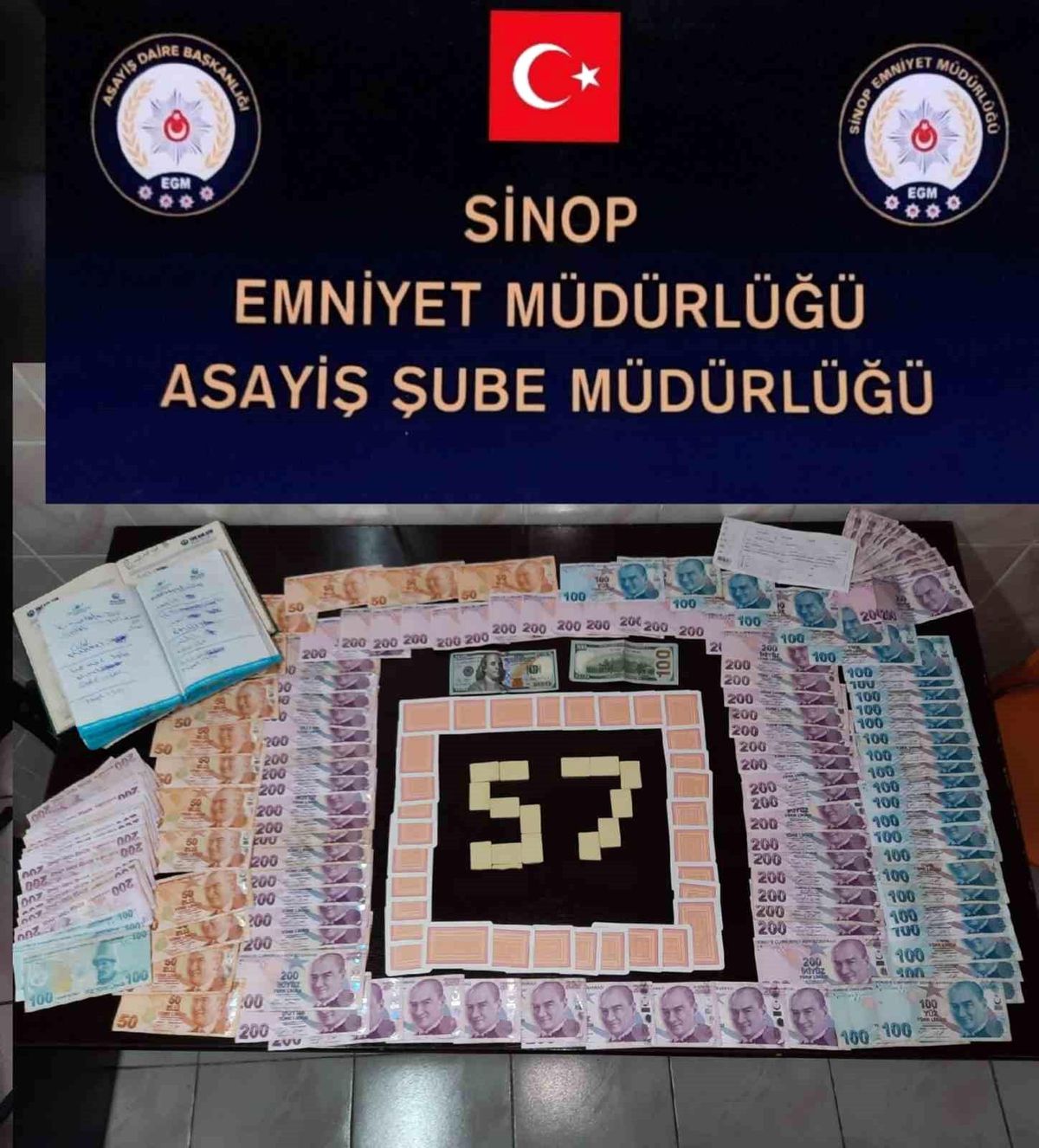 Sinop'ta kumar operasyonu: 8 kişiye 79 bin lira ceza kesildi