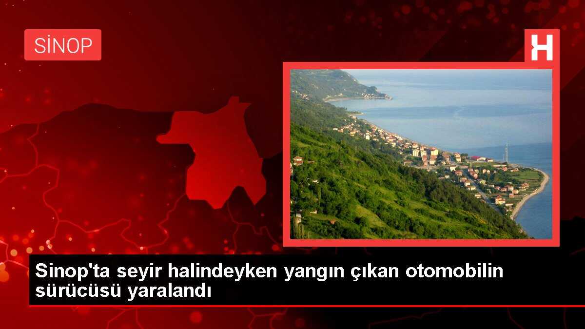 Sinop'ta seyir halindeyken yangın çıkan otomobilin sürücüsü yaralandı