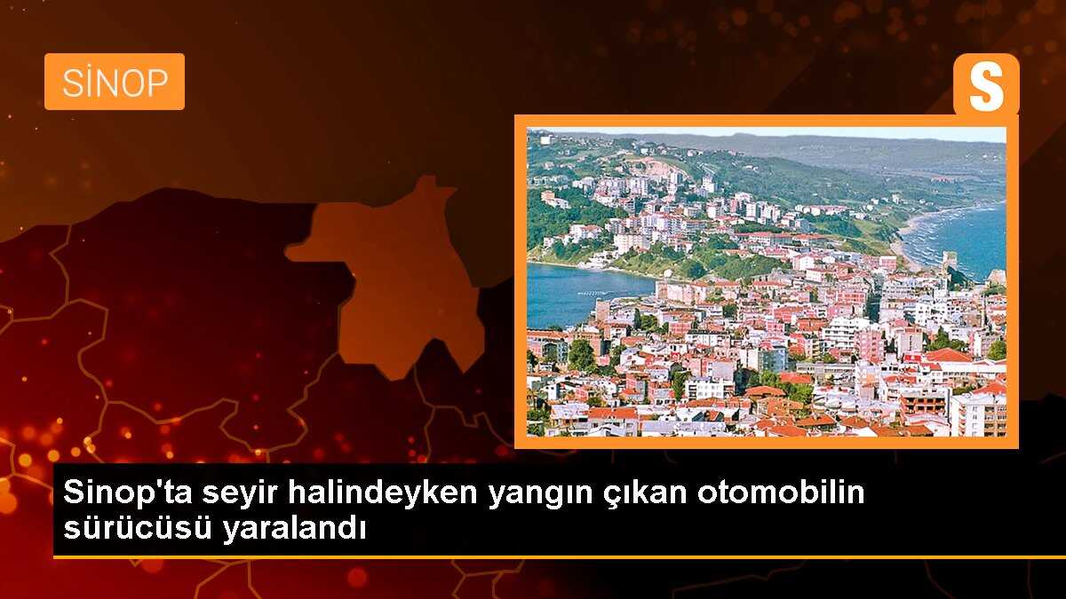 Sinop\'ta seyir halindeyken yangın çıkan otomobilin sürücüsü yaralandı