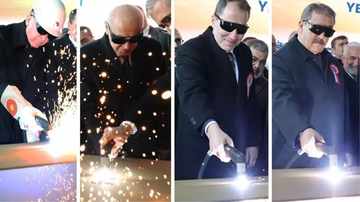 Cumhur İttifakı liderleri tarihi törende kolları sıvadı! Sırayla sac kesme işlemine katıldılar